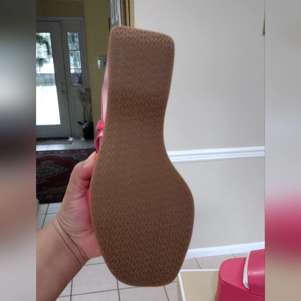 NWB Michael Kors Paola Leather Wedge Sandal - Picture 8 of 13